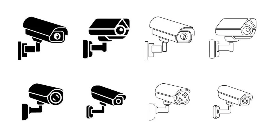 Security Camera icons set Stock-Illustration