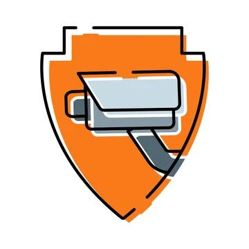 Security camera inside shield providing surveillance protection イラスト素材