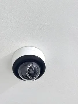 Security Camera Installation - Modern White Wall Stock-Fotos