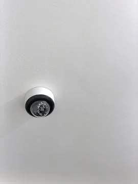 Security Camera Installation - Modern White Wall Stockfoto's