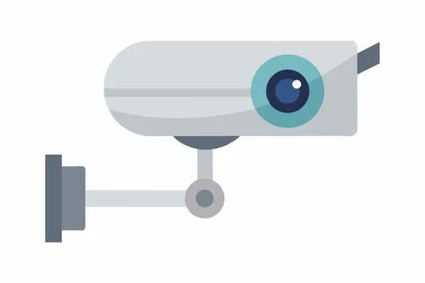 Security camera isolated on white backdrop Graphic illustration. Surveillan.. Stock Illustration