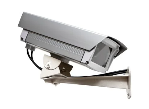 Security camera isolated on white background Stock Photos
