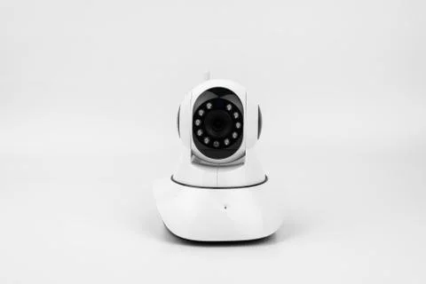 Security camera isolated on white background Stock Photos