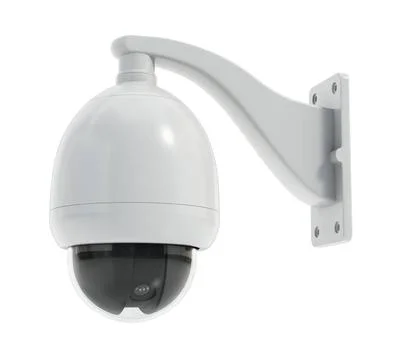 Security camera isolated on white background. 3D illustration Security cam... Stock Photos