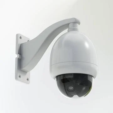 Security camera isolated on white background. 3D illustration Security cam... Stock Photos