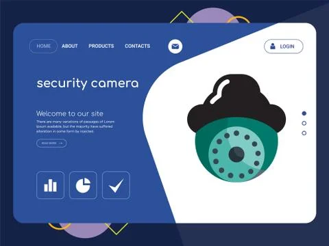 Security camera Landing page website template design Illustrazione stock gratuita