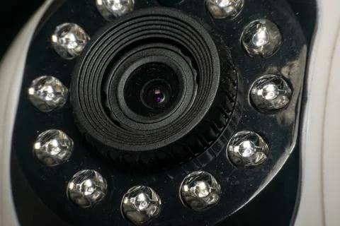 Security camera lens with infrared leds Stock Photos