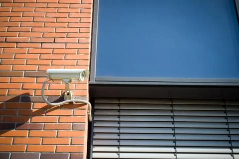Security camera on modern building Foto stock