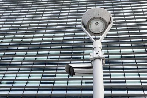 Security Camera in a Modern Building Stock Photos