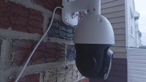 Security camera, Modern digital device with motion sensor for monitoring. Stock Footage 329659236