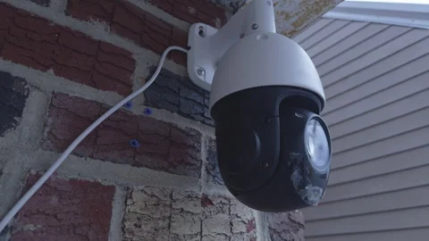Security camera, Modern digital device with motion sensor for monitoring. Stock Footage 329659245