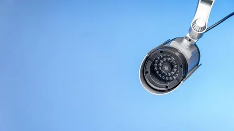 Security camera mounted on a bracket Stock Photos