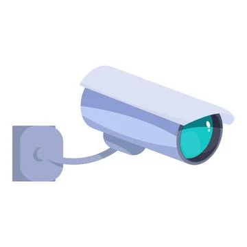 Security camera mounted on wall providing surveillance Ilustración de archivo