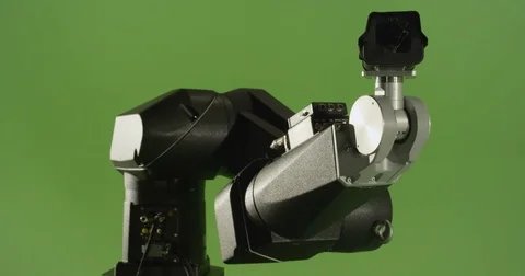 Security Camera Moves Backwards and Forwards on Robot Arm Stock Footage 73055752