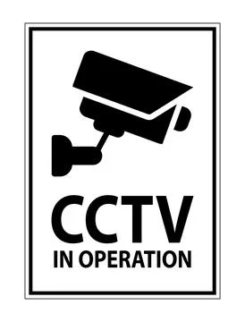 Security Camera Notice Sign with Clear Message about Surveillance Operation Stock Illustration