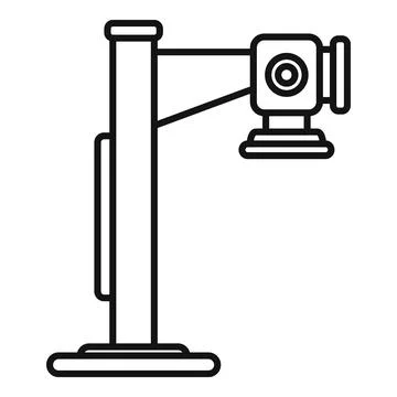 Security camera observing surrounding area from pole Illustrazione stock