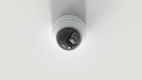 Security camera or cctv camera on ceiling Stock Footage 260586819