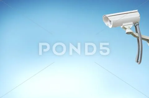 Security camera or cctv on digital background Stock Illustration