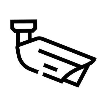 Security camera outline icon representing surveillance and protection Stock Illustration