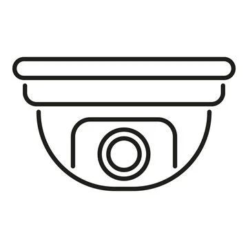 Security camera outline icon representing surveillance technology Illustrazione stock