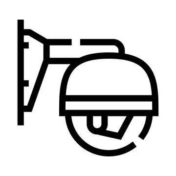 Security camera outline icon representing surveillance and protection Stock Illustration