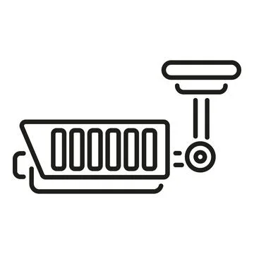 Security camera outline icon for surveillance system 스톡 일러스트