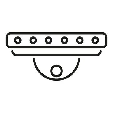 Security camera outline icon for surveillance system Stock Illustration