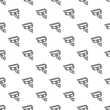 Security camera outline pattern for seamless surveillance background Stock Illustration