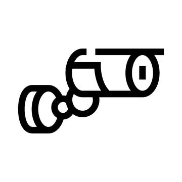 Security camera outline on white background Stock Illustration