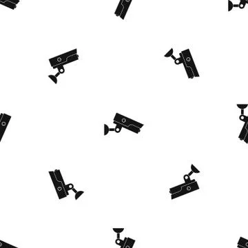 Security camera pattern seamless black Stock Illustration