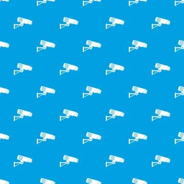 Security camera pattern seamless blue Illustrazione stock