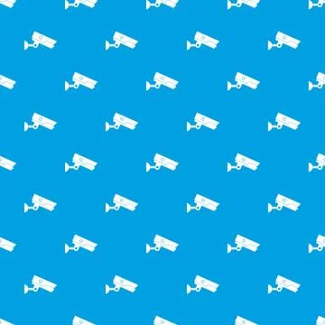 Security camera pattern seamless blue Illustrazione stock