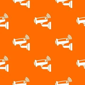 Security camera pattern vector orange Illustrazione stock