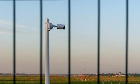Security camera in the protected area Stock Photos