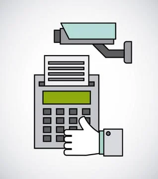 Security camera with register machine Stock Illustration