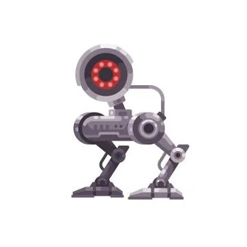 Security camera robot flat illustration 스톡 일러스트