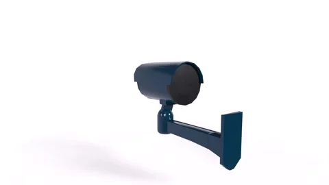 Security Camera rotating in loop on white background Stock-Footage 276309589