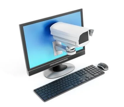 Security camera on the screen Stock Illustration