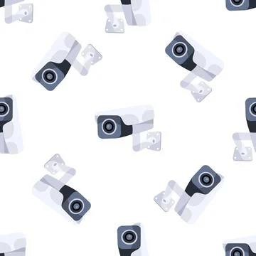 Security camera seamless pattern providing constant surveillance guaranteeing Stock-Illustration