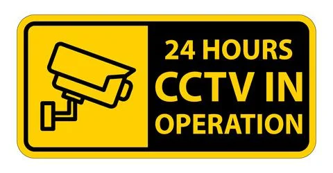Security Camera Sign Indicating Continuous Operation for Safety and Surveil.. Stock Illustration