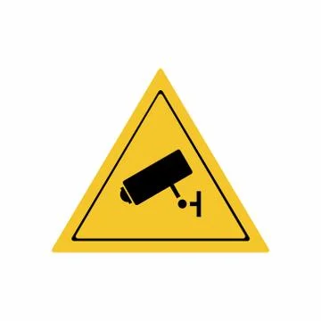 Security camera sign, vector design isolated on white background Stock Illustration