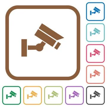 Security camera simple icons Illustrazione stock