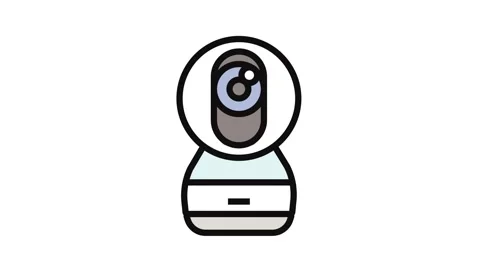 Security camera smart home color icon animation Stock Footage 326107953