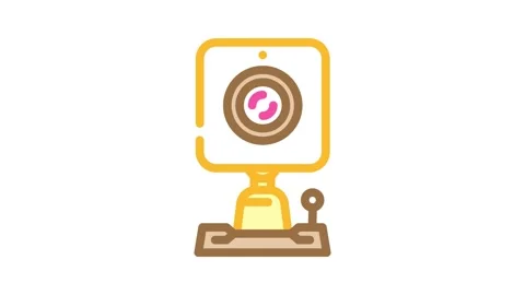 Security camera smart home color icon animation Stock Footage 327256837