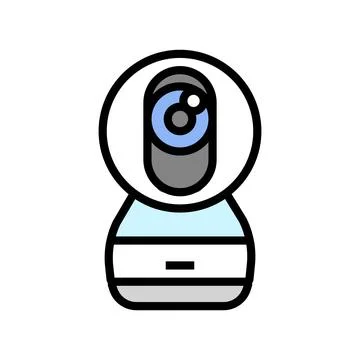 Security camera smart home color icon vector illustration Stock Illustration