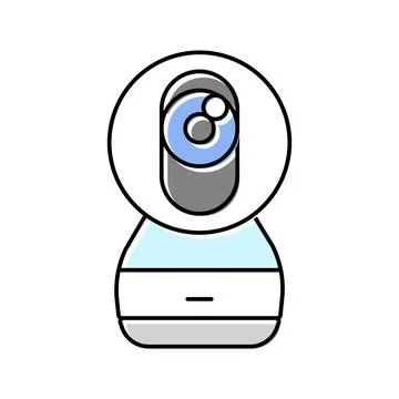 Security camera smart home color icon vector illustration Stock Illustration