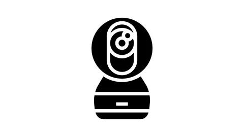 Security camera smart home glyph icon animation Stock Footage 326145256