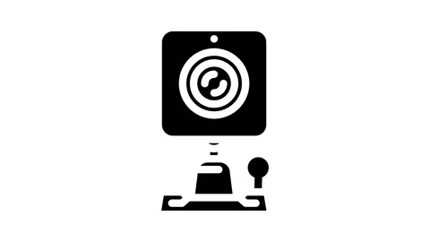 Security camera smart home glyph icon animation Stock Footage 326730038