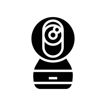 Security camera smart home glyph icon vector illustration Stock Illustration