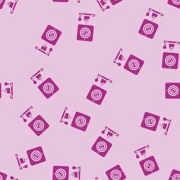 Security camera smart home glyph vector seamless pattern Illustrazione stock